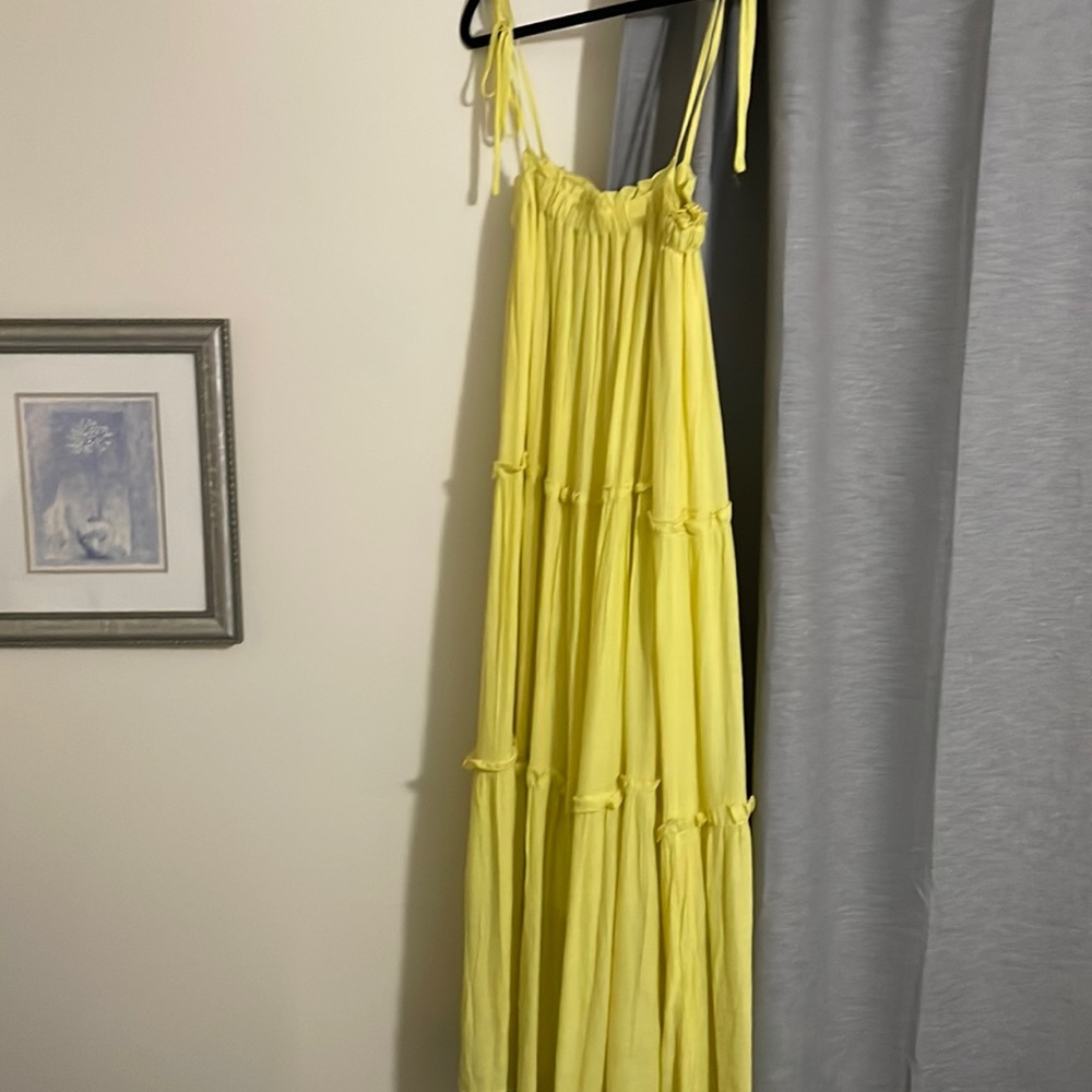 Yellow smocked maxi dress